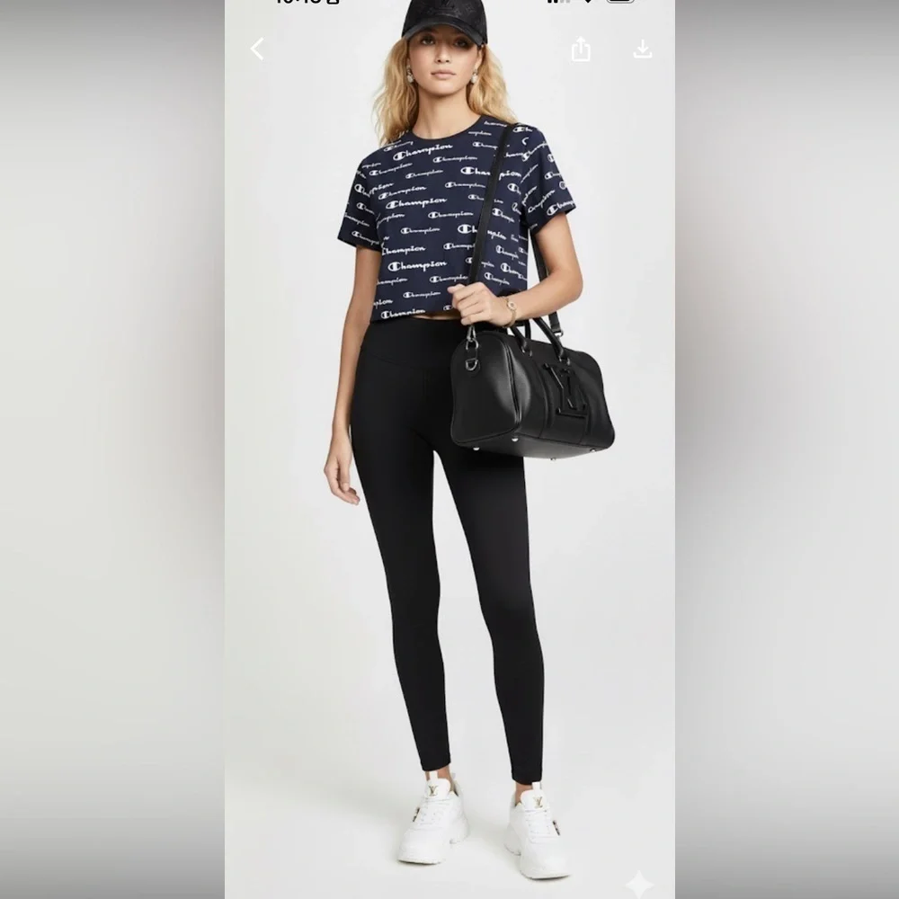 Champions Navy Logo Crop Top - Picture 2 of 13